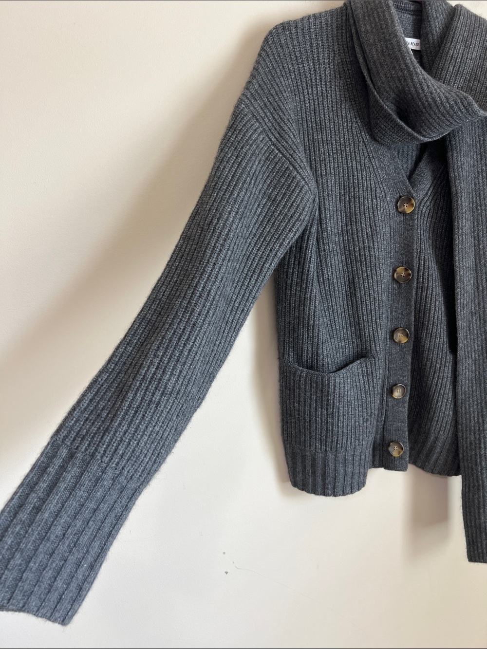 Veronica Beard Scarf Cashmere Wool Cardigan Sweater Womens Small Oversized - Picture 5 of 12